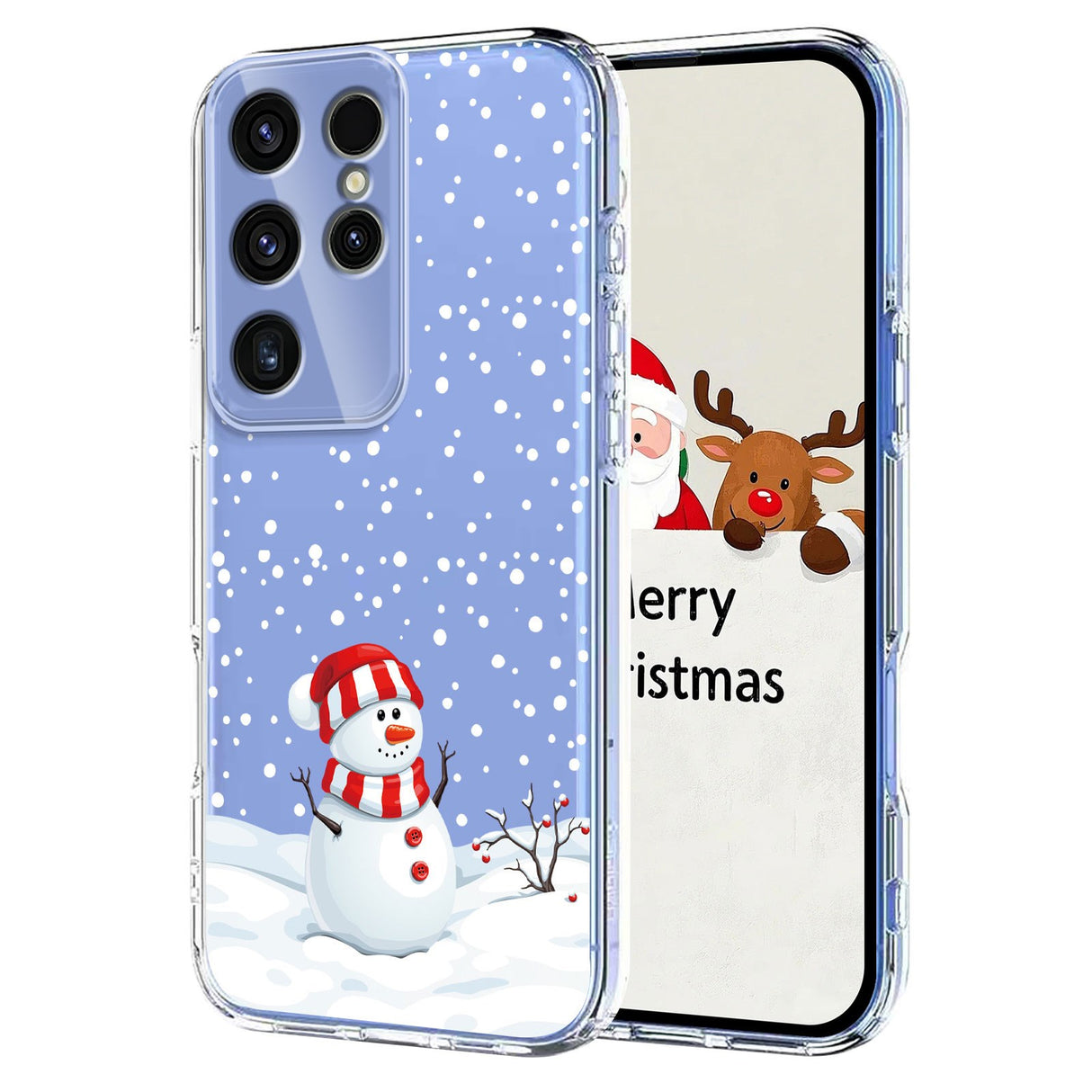 EIDERWOOD Samsung Galaxy S23 Ultra Fleksibelt Plast Jule Mobil Cover - Gennemsigtig / Snemand