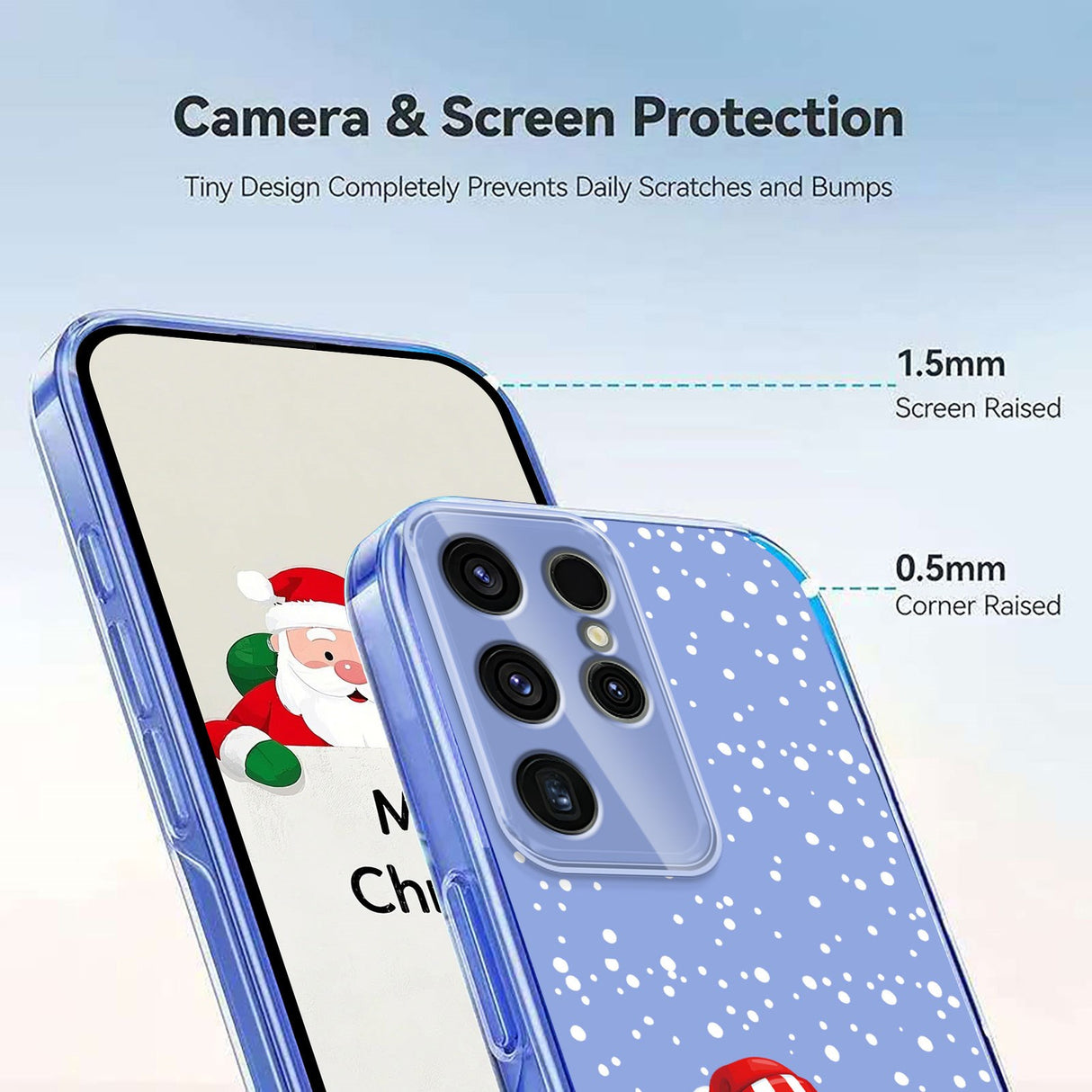 EIDERWOOD Samsung Galaxy S23 Ultra Fleksibelt Plast Jule Mobil Cover - Gennemsigtig / Snemand