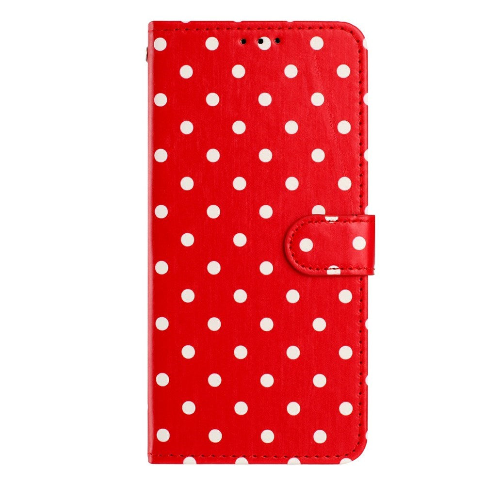 EIDERWOOD iPhone 17 Kunstlæder Flip Mobil Cover m. Polka Design - Rød