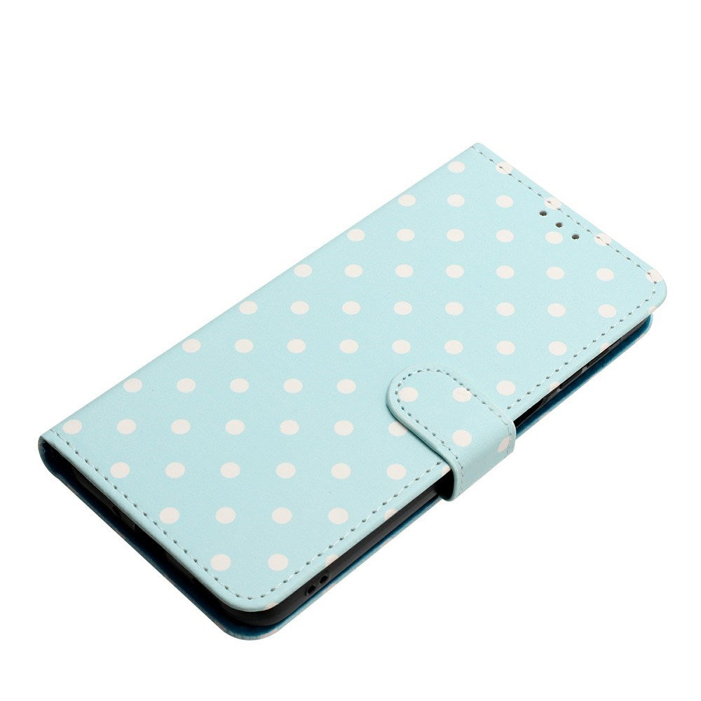 EIDERWOOD iPhone 17 Kunstlæder Flip Mobil Cover m. Polka Design - Blå