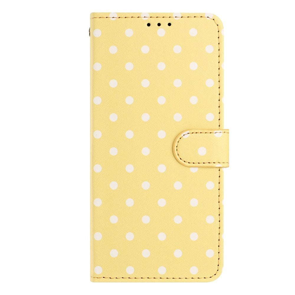 EIDERWOOD iPhone 17 Kunstlæder Flip Mobil Cover m. Polka Design - Gul