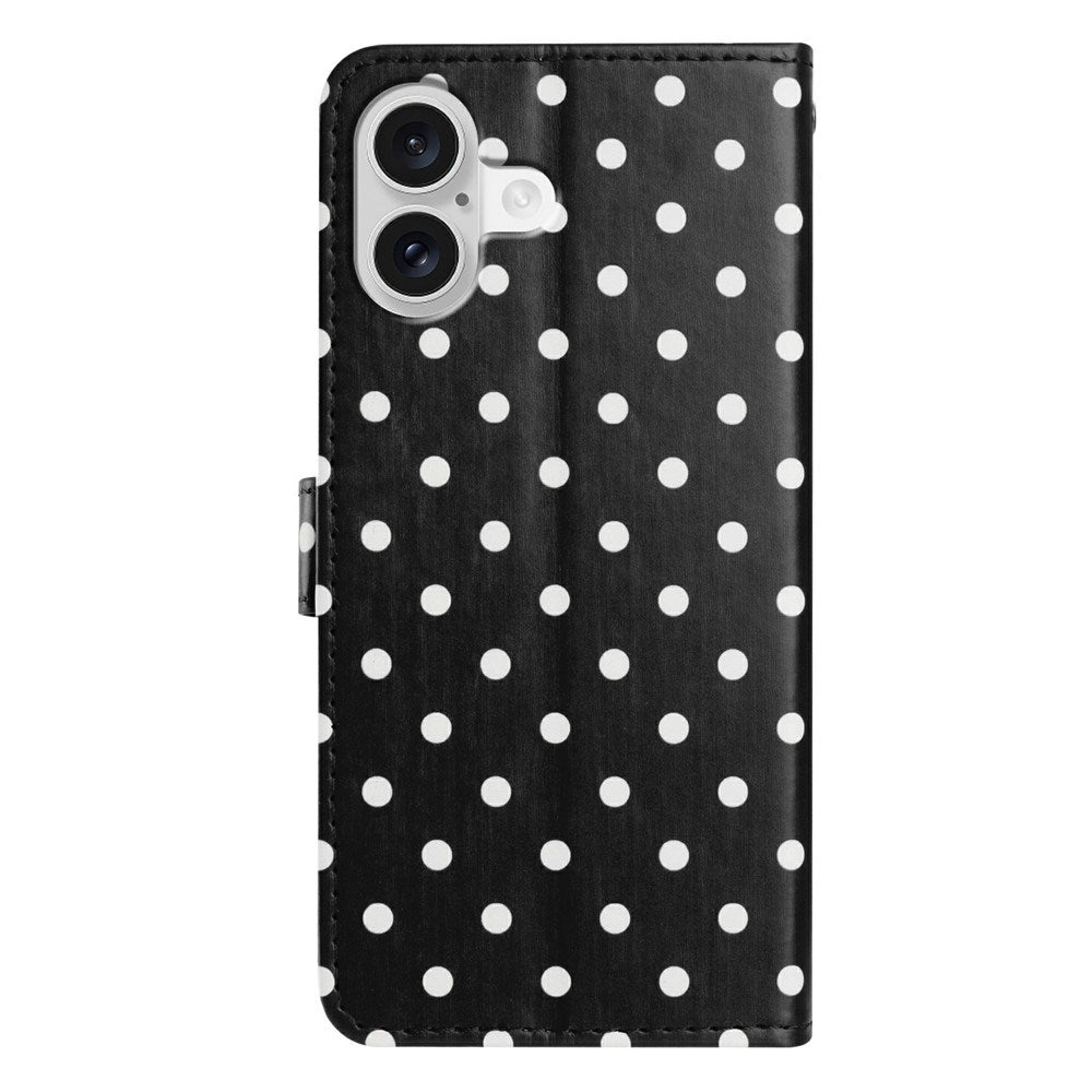 EIDERWOOD iPhone 17 Kunstlæder Flip Mobil Cover m. Polka Design - Sort