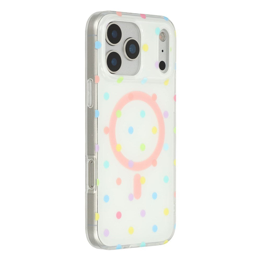 EIDERWOOD iPhone 17 Pro Max Hybrid Mobil Cover m. Polka Design - MagSafe Kompatibel - Gennemsigtig / Multi