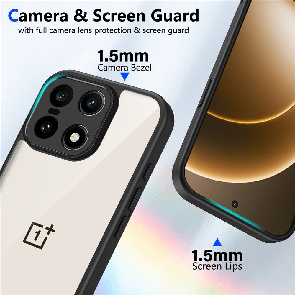 EIDERWOOD OnePlus 15 Fleksibelt Plast Mobil Cover - Gennemsigtig/Sort