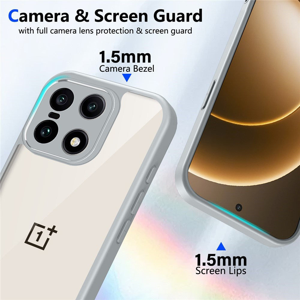 EIDERWOOD OnePlus 15 Fleksibelt Plast Mobil Cover - Gennemsigtig/Grå