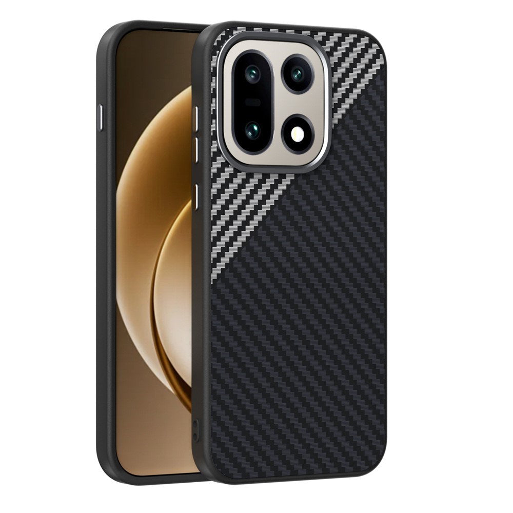 OnePlus 15 Carbon FIber Mobil Cover - MagSafe Kompatibel - Sort/Sølv