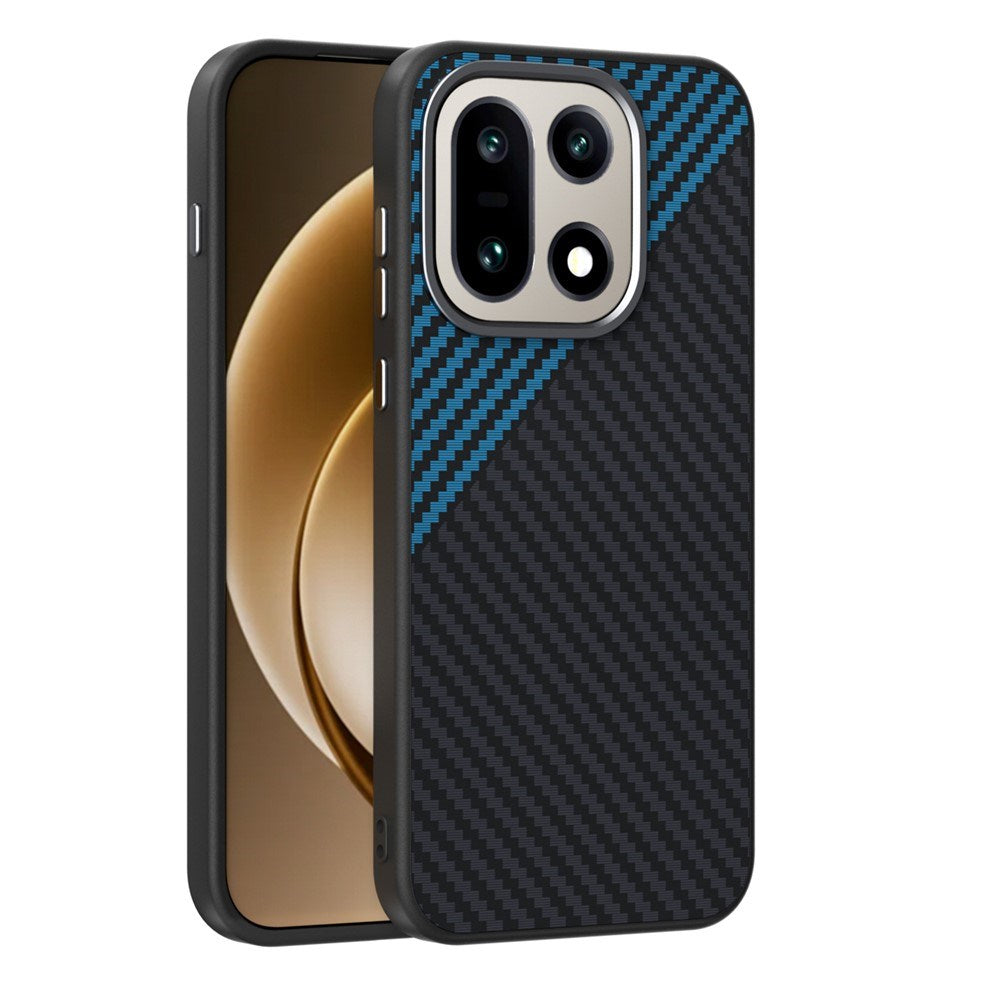 OnePlus 15 Carbon FIber Mobil Cover - MagSafe Kompatibel - Sort/Blå