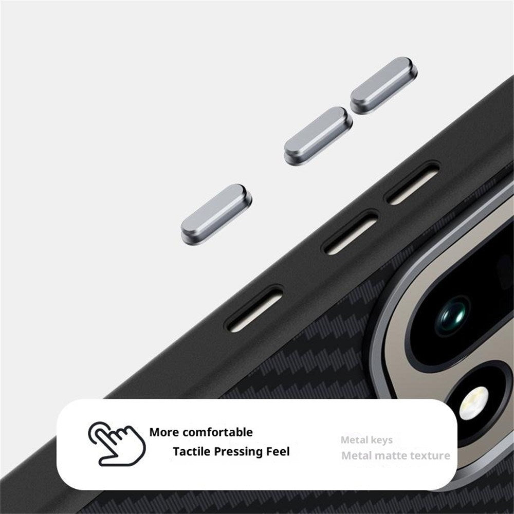 OnePlus 15 Carbon FIber Mobil Cover - MagSafe Kompatibel - Sort/Blå