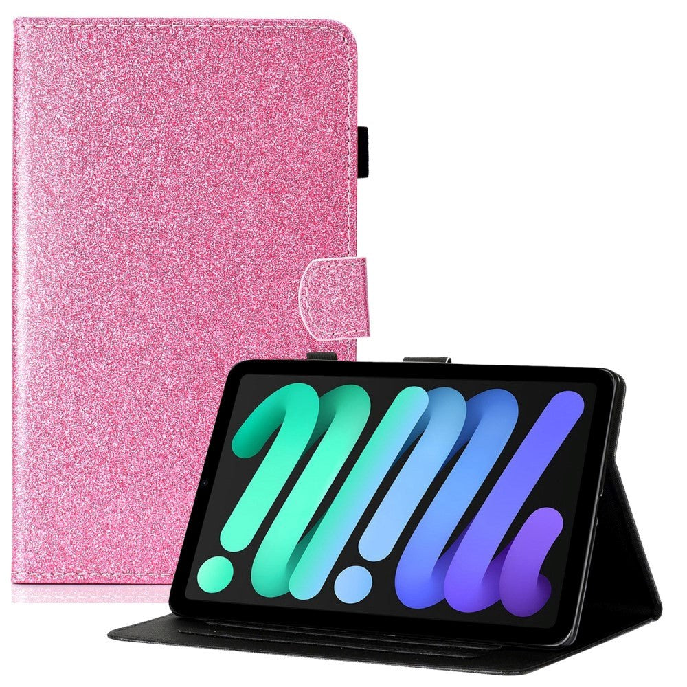 iPad 11" (2025) / iPad 10.9" (2024/2022) Glitter Tablet Cover m. Flipstander & Kortholder - Lyserød