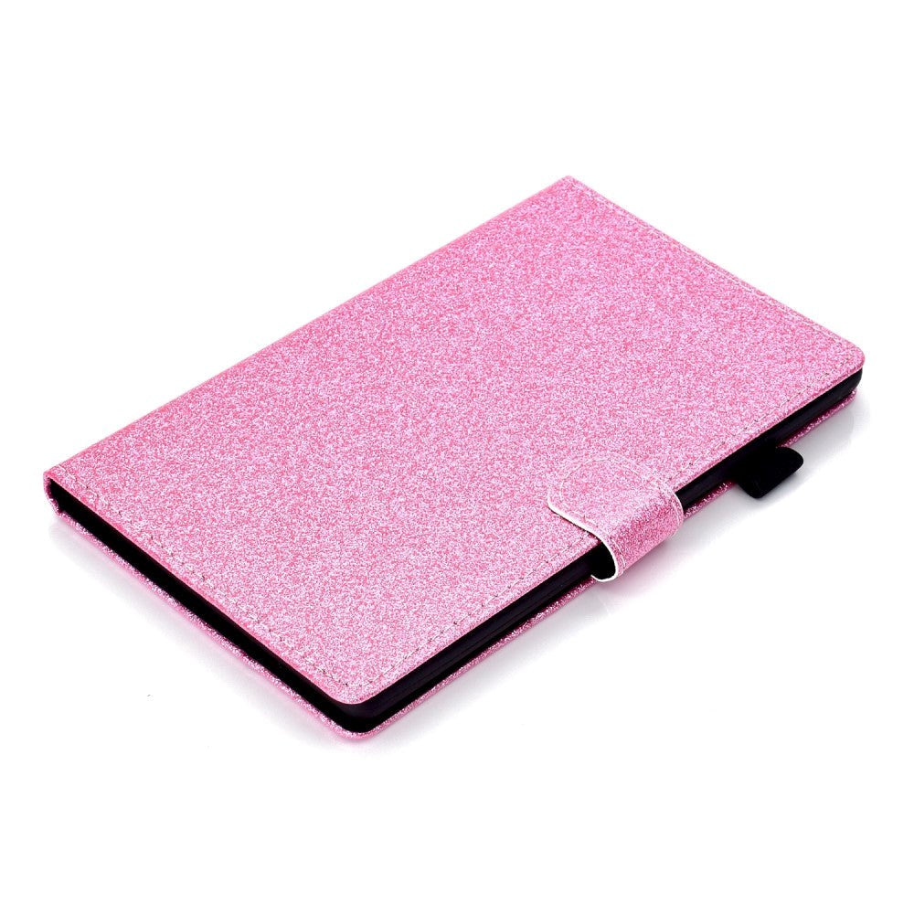 iPad 11" (2025) / iPad 10.9" (2024/2022) Glitter Tablet Cover m. Flipstander & Kortholder - Lyserød