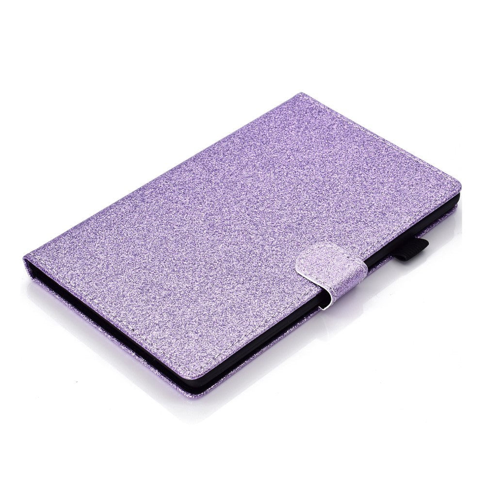 iPad 11" (2025) / iPad 10.9" (2024/2022) Glitter Tablet Cover m. Flipstander & Kortholder - Lilla