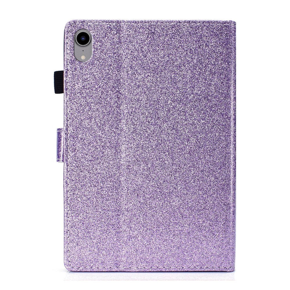 iPad 11" (2025) / iPad 10.9" (2024/2022) Glitter Tablet Cover m. Flipstander & Kortholder - Lilla