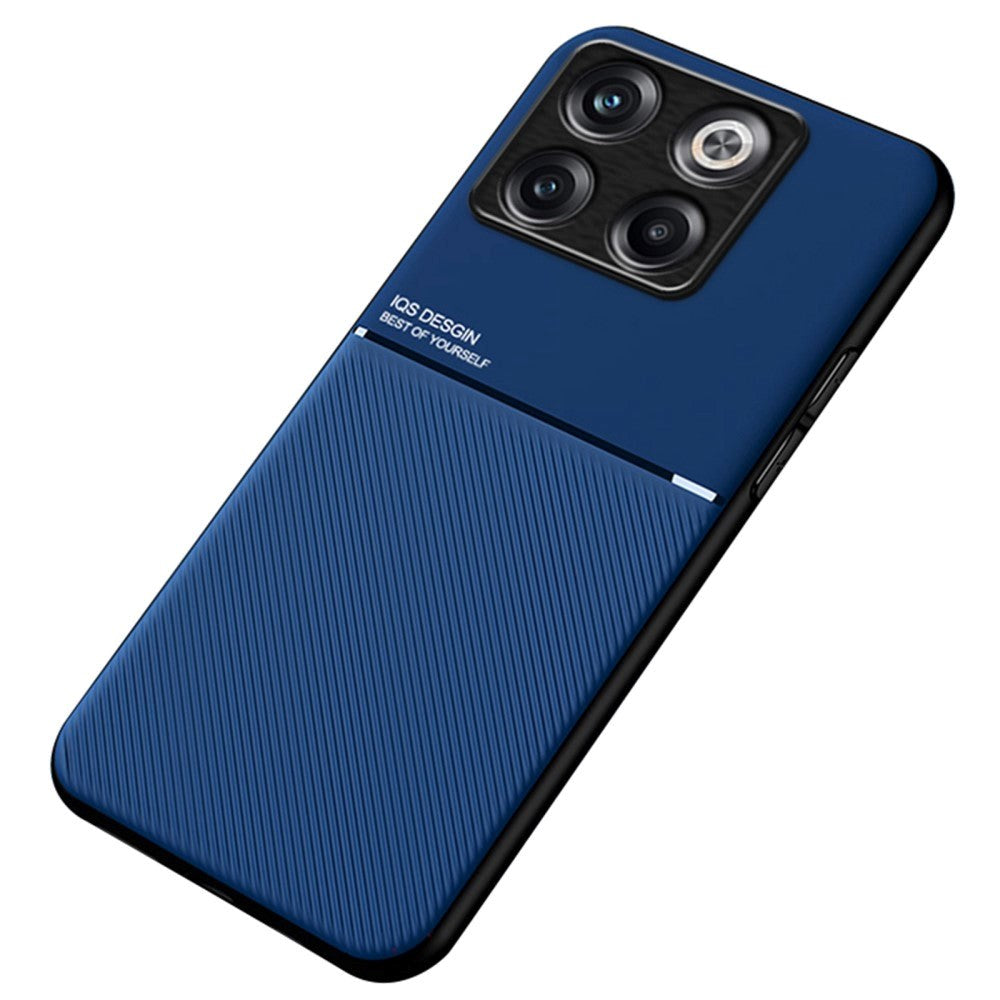 OnePlus 10T Læderbetrukket Plastik Mobil Cover - Blå