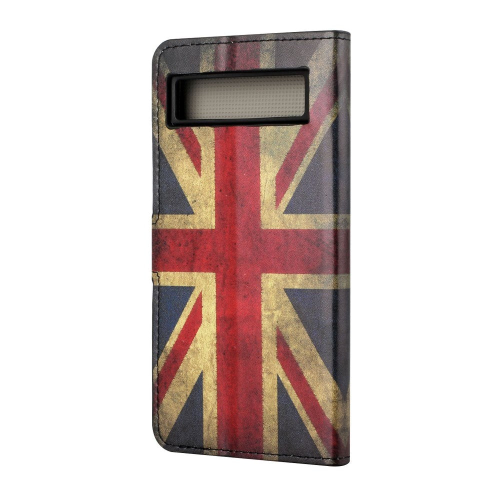 Google Pixel 7A Læder Mobil Cover m. Pung & Ståfunktion - Union Jack