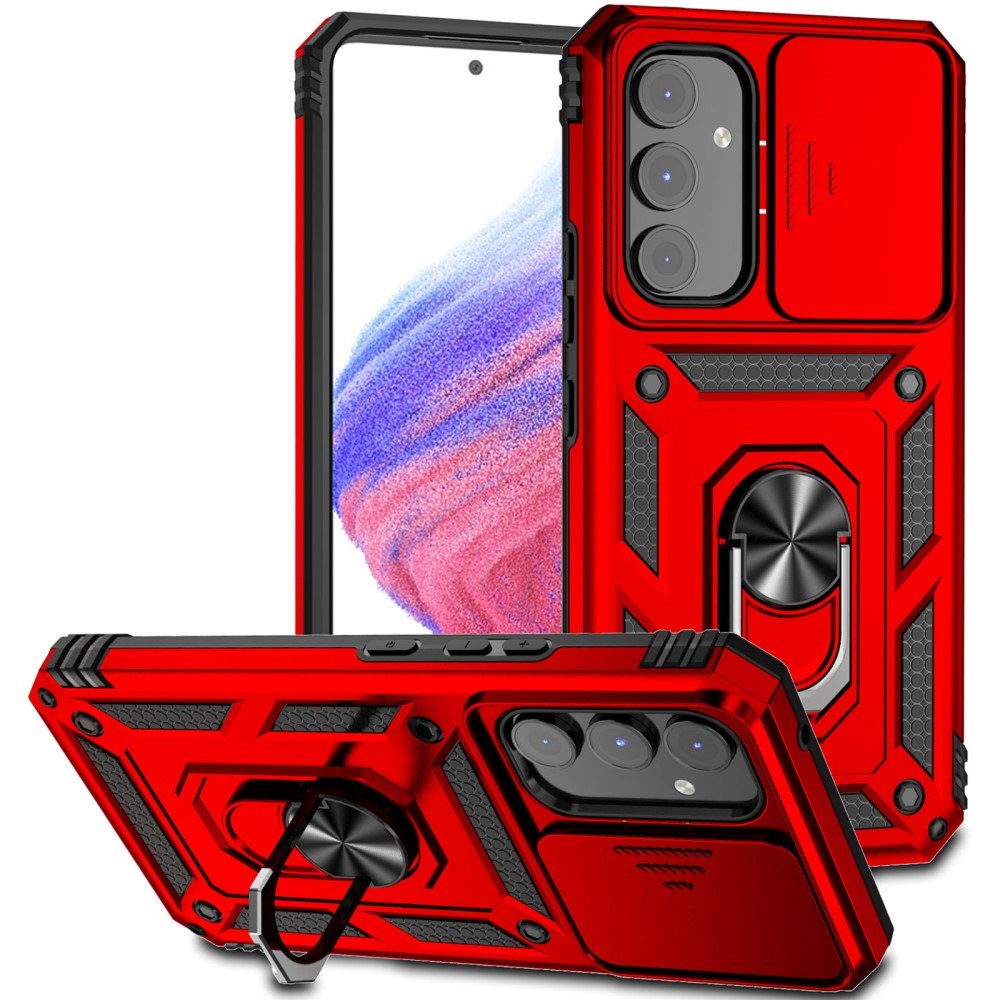 Samsung Galaxy A54 (5G) Håndværker Bagside Case m. Kickstand & Cam Slider - Rød