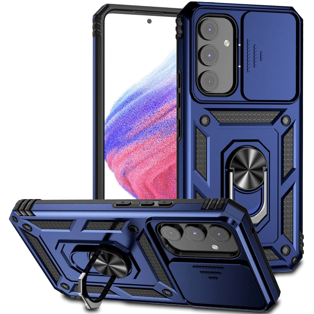 Samsung Galaxy A54 (5G) Håndværker Bagside Case m. Kickstand & Cam Slider - Blå