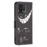 Motorola Moto G72 Læder Mobil Cover m. Pung - "DON'T TOUCH MY PHONE"