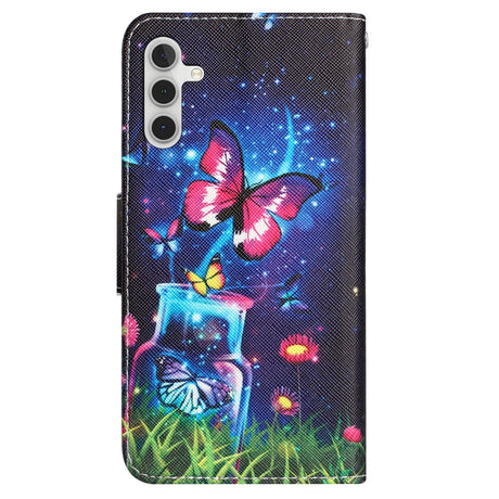 Samsung Galaxy A54 (5G) Læder Mobil Cover m. Pung - Stjernehimmel & Sommerfugle