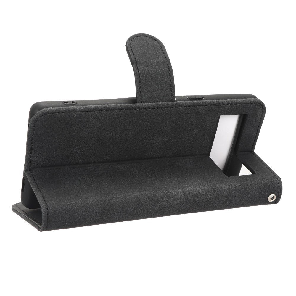 Google Pixel 7A Læder Mobil Cover m. Kortholdere - Sort