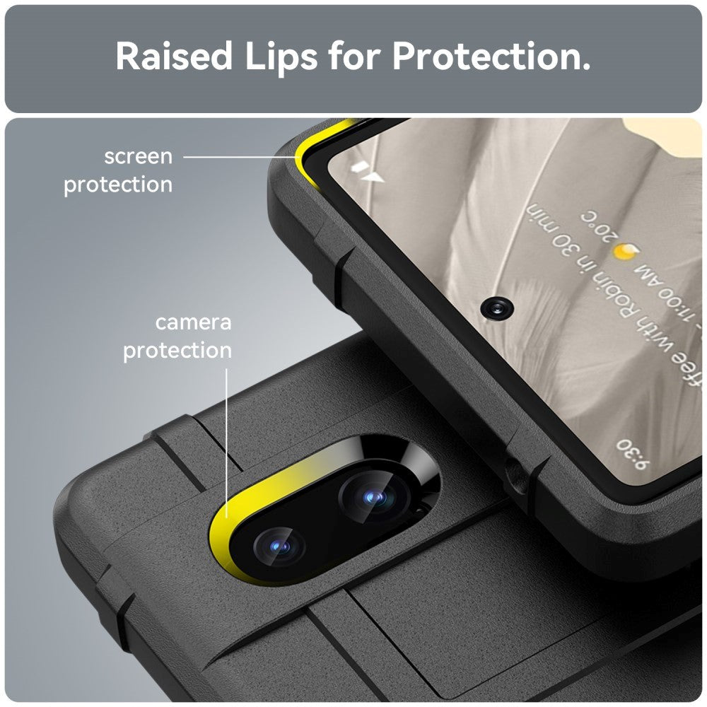 Google Pixel 7A Rugged Shield Series Håndværker Mobil Cover - Sort