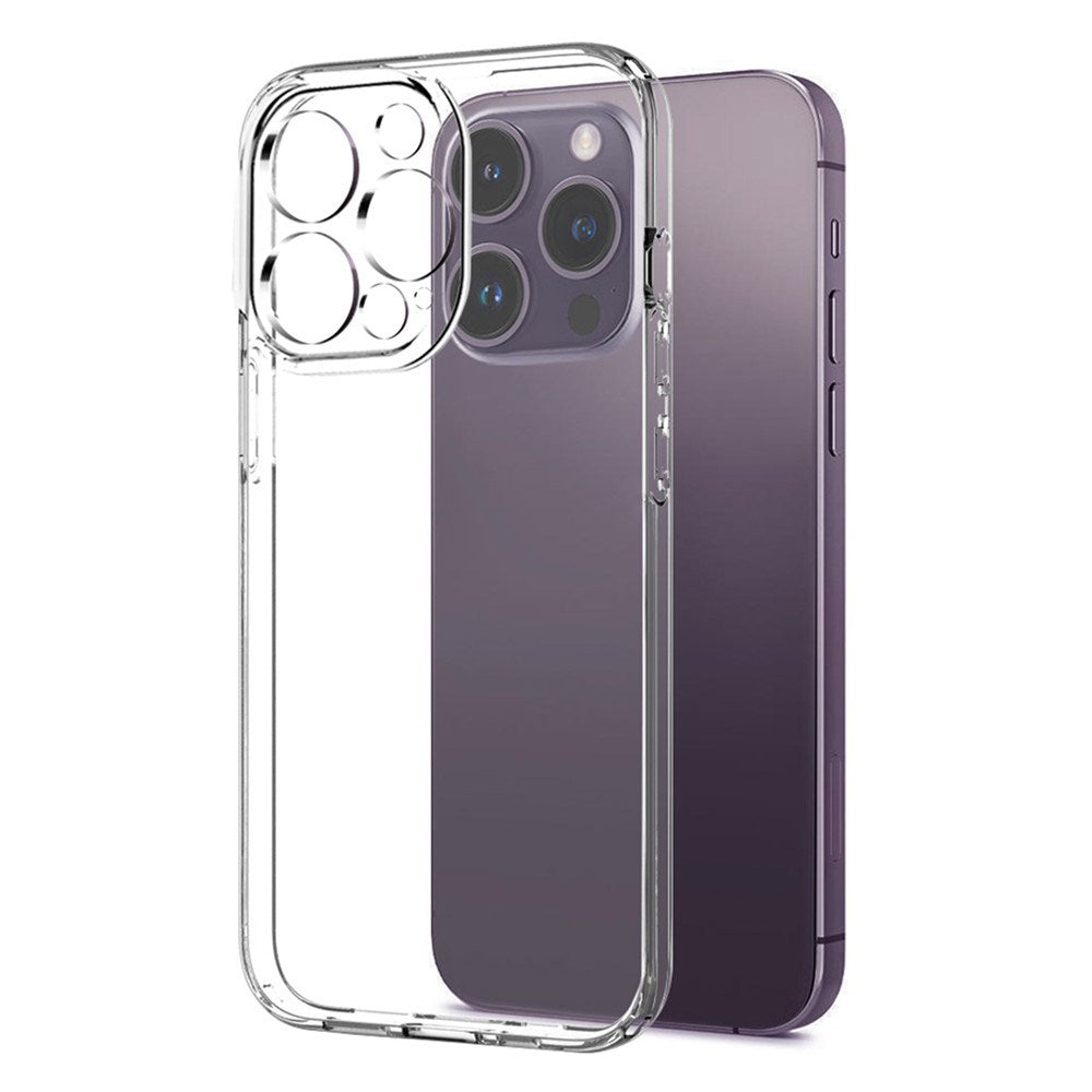 iPhone 14 Pro NORTHJO 2-i-1 Sæt - Fleksibelt Plast Mobil Cover & Skærmbeskyttelsesglas - Gennemsigtig
