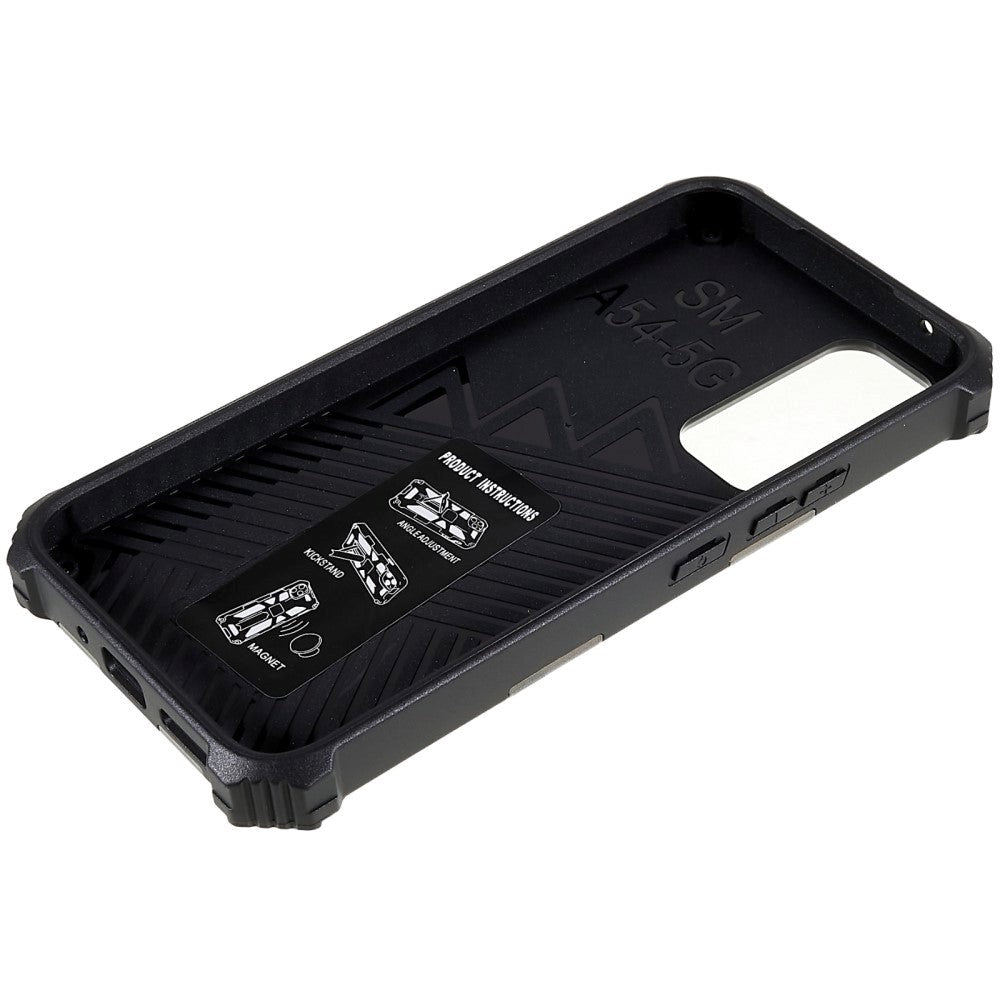 Samsung Galaxy A54 (5G) Hybrid Håndværker Mobil Cover m. Kickstand & Magnet - Army Grøn