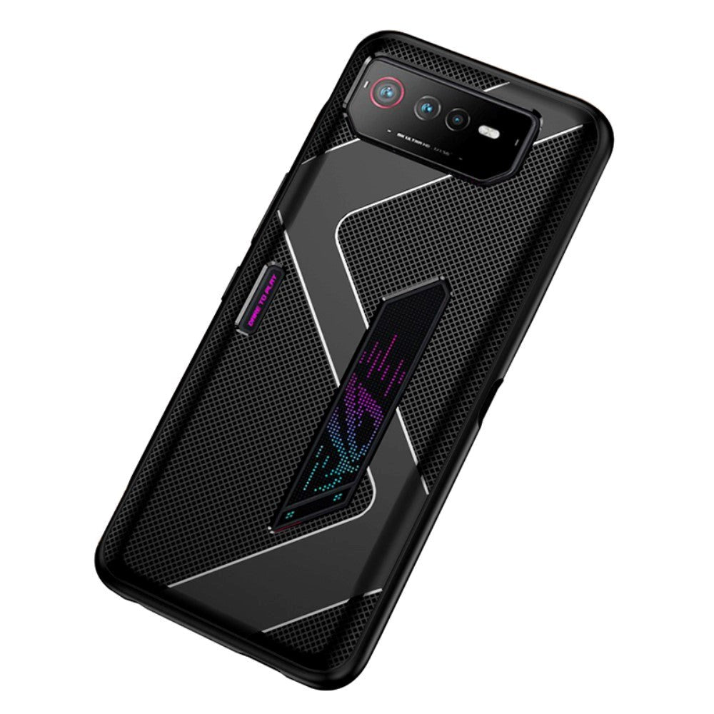 Asus ROG Phone 6 Carbon Fleksibelt Plastik Mobil Cover - Sort