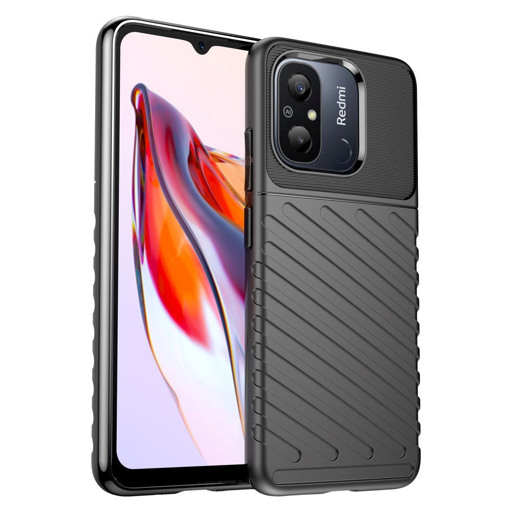 Xiaomi Redmi 12C Thunder Series Twill Plastik Mobil Cover - Sort