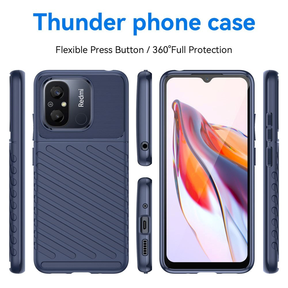 Xiaomi Redmi 12C Thunder Series Twill Plastik Mobil Cover - Blå