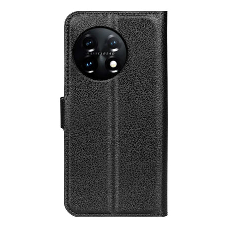 OnePlus 11 PU Litchi Læder Mobil Cover m. Pung - Sort