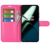 OnePlus 11 PU Litchi Læder Mobil Cover m. Pung - Pink