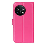 OnePlus 11 PU Litchi Læder Mobil Cover m. Pung - Pink