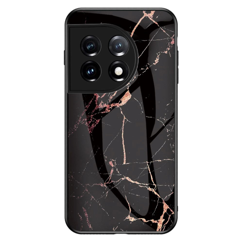 OnePlus 11 Bagside Case m. Glasbagside - Gold Black Marble