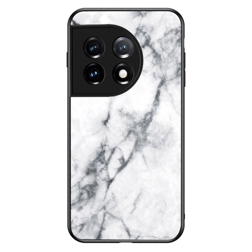 OnePlus 11 Bagside Case m. Glasbagside - White Marble