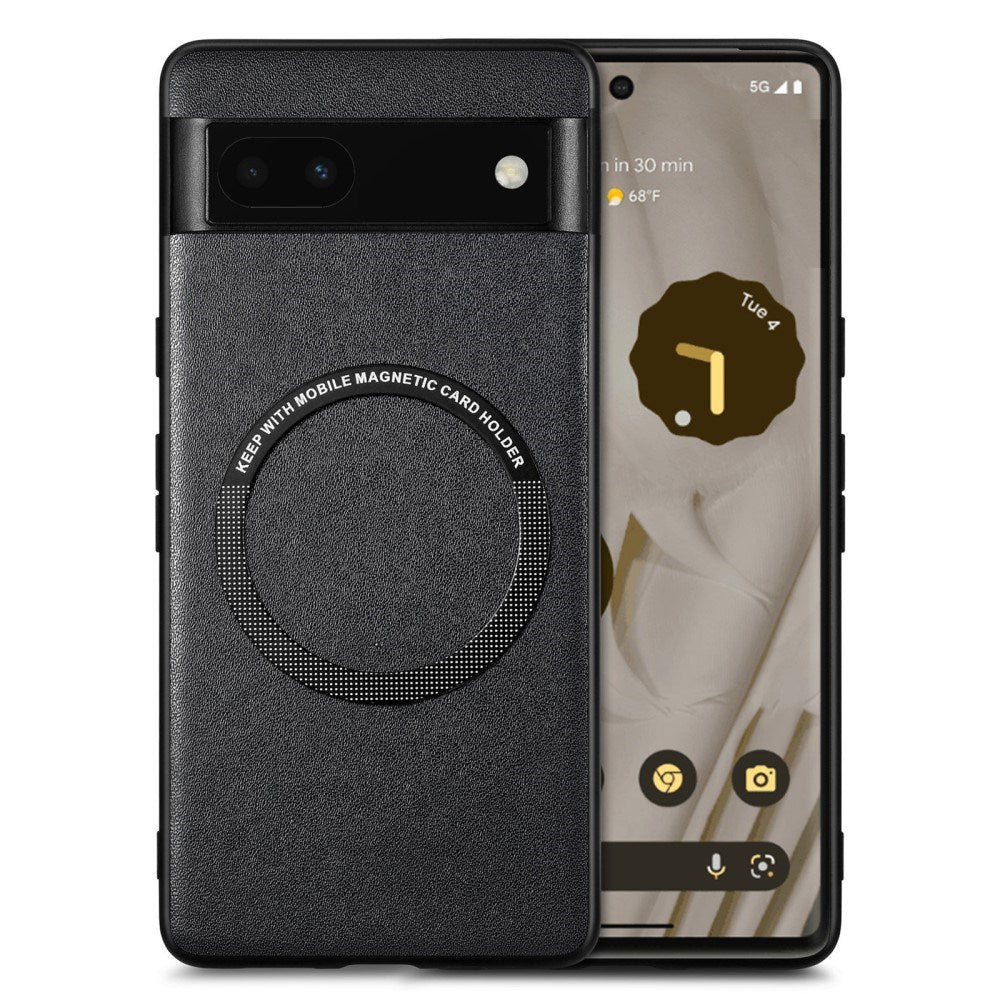 EIDERWOOD Google Pixel 6a Vegansk Læderbelagt Mobil Cover - MagSafe Kompatibel - Sort