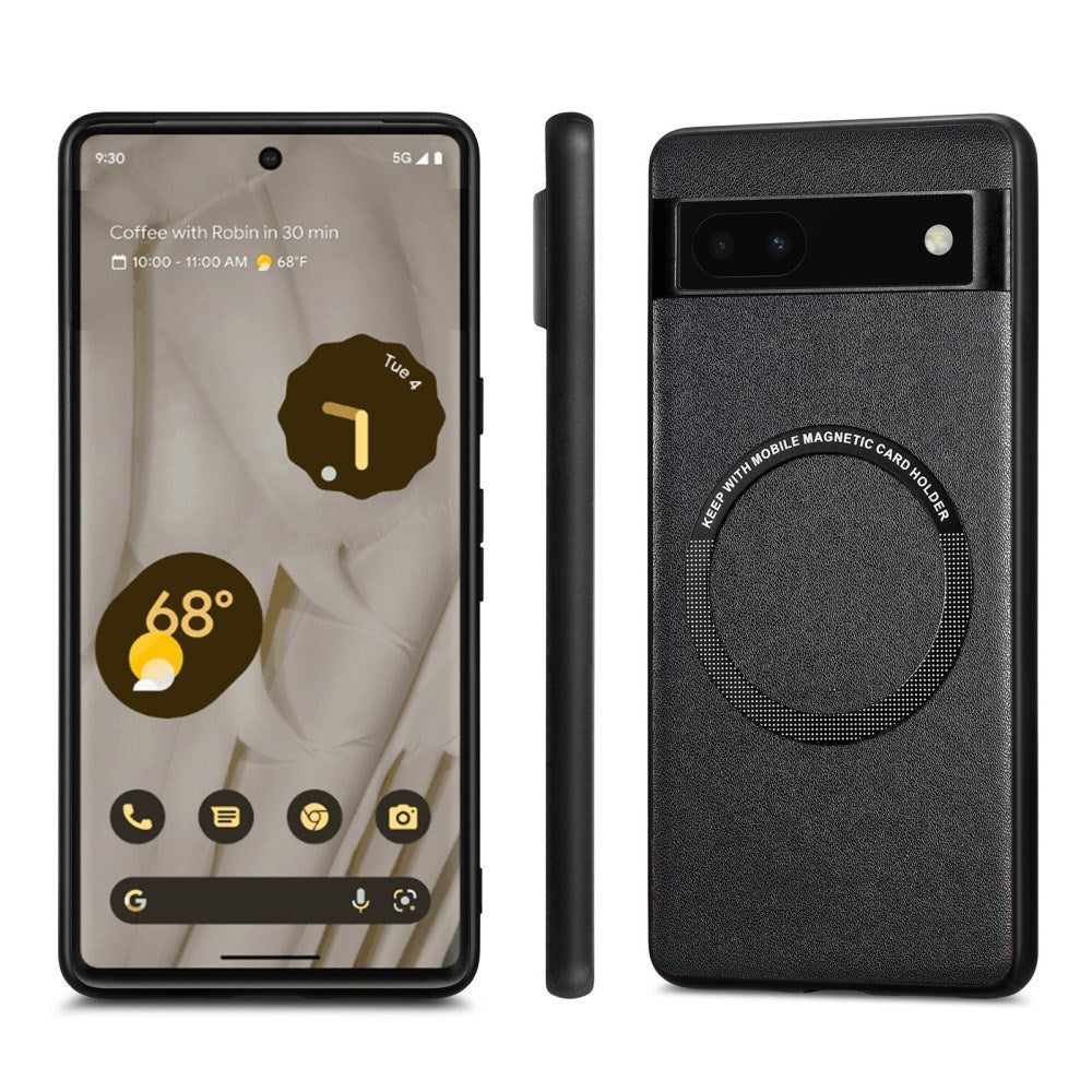 EIDERWOOD Google Pixel 6a Vegansk Læderbelagt Mobil Cover - MagSafe Kompatibel - Sort