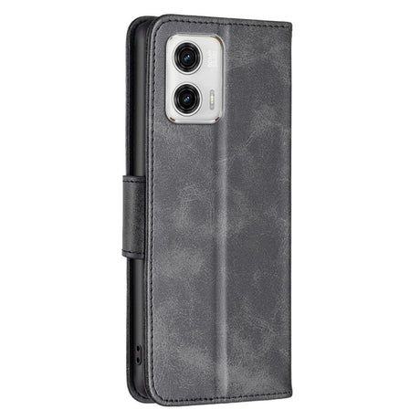 Motorola Moto G73 Læder Mobil Cover m. Pung og Strop - Sort