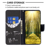 Motorola Moto G13 / G23 / G53 Læder Mobil Cover m. Pung & Print - "Don't Touch My Phone"