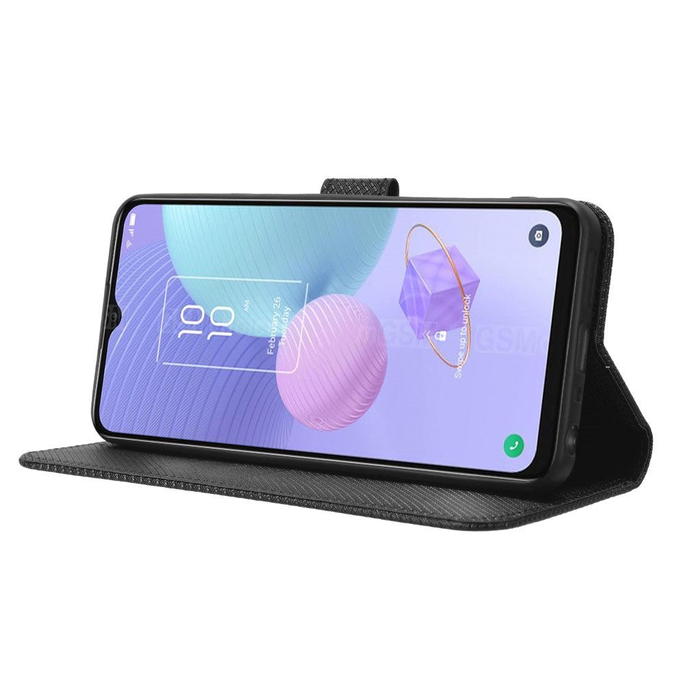 TCL 405 / 406 / 408 / T506D Læder Mobil Cover m. Diamant Tekstur - Sort