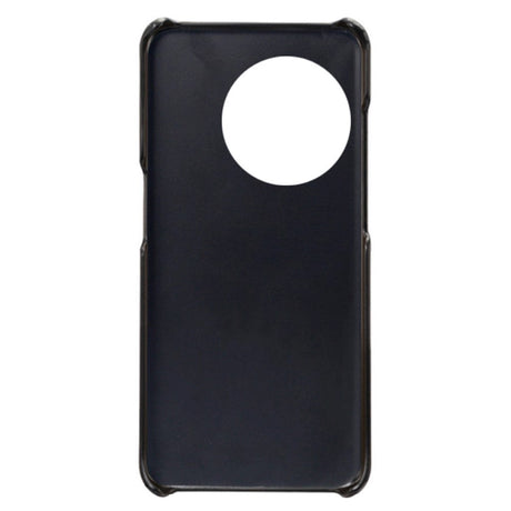 OnePlus 11 Læderbelagt Plastik Bagside Cover m. Kortholder - Sort