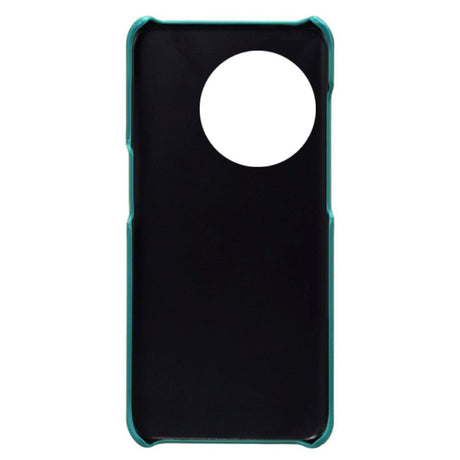 OnePlus 11 Læderbelagt Plastik Bagside Cover m. Kortholder - Turkis