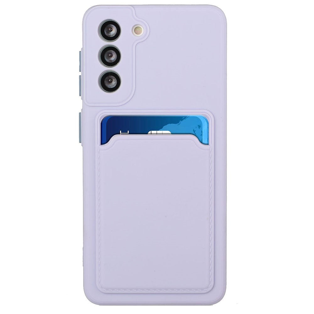Samsung Galaxy S23 Fleksibel Plastik Mobil Cover m. Kortholder - Lilla