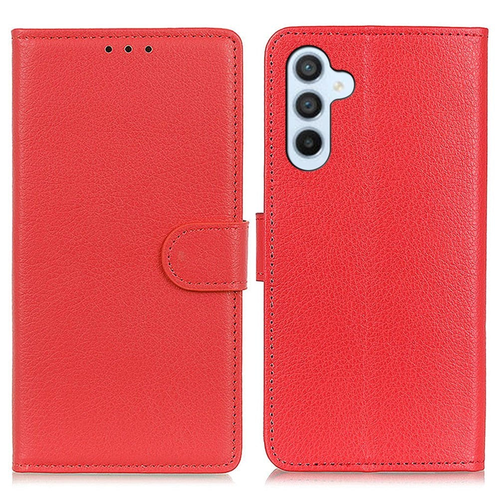 Samsung Galaxy A24 Litchi Læder Mobil Cover m. Pung - Rød