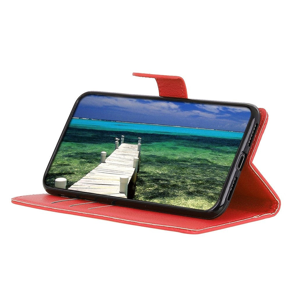 Samsung Galaxy A24 Litchi Læder Mobil Cover m. Pung - Rød