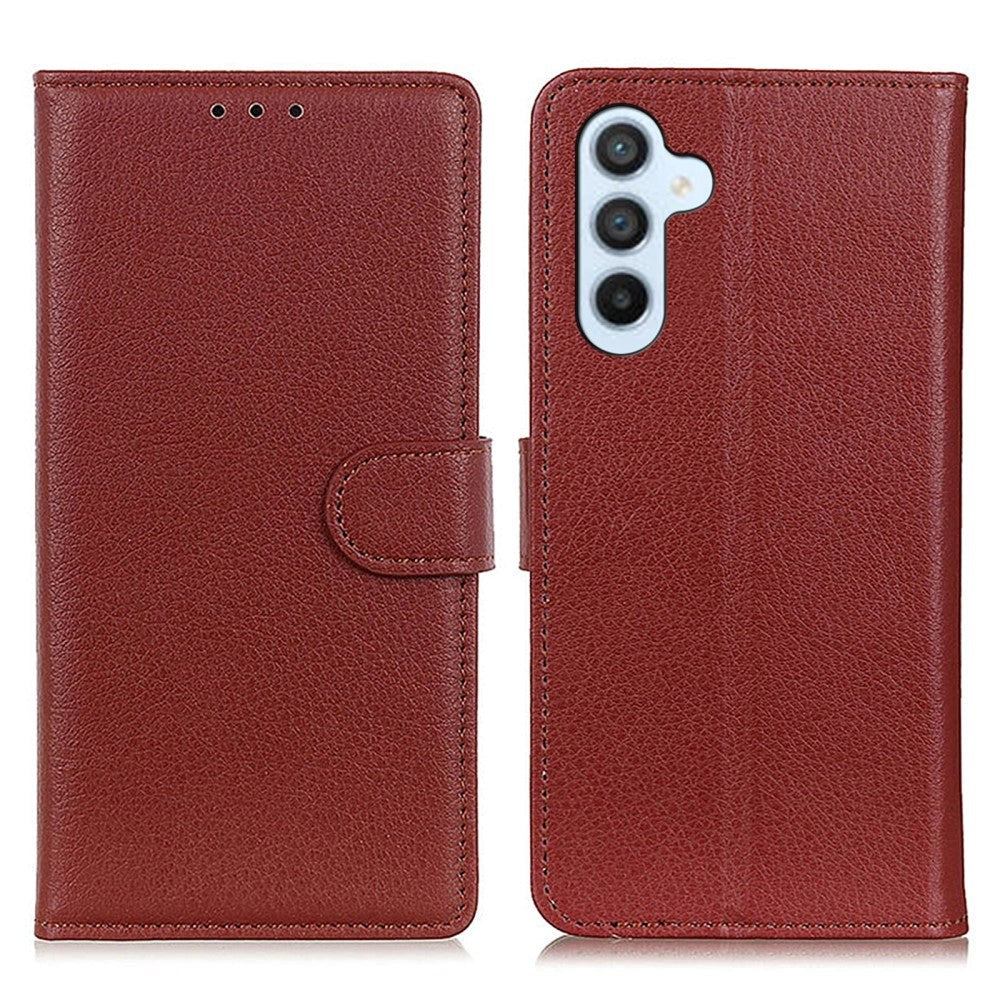 Samsung Galaxy A24 Litchi Læder Mobil Cover m. Pung - Brun