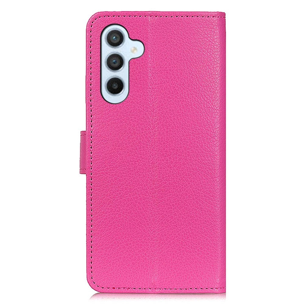Samsung Galaxy A24 Litchi Læder Mobil Cover m. Pung - Lyserød