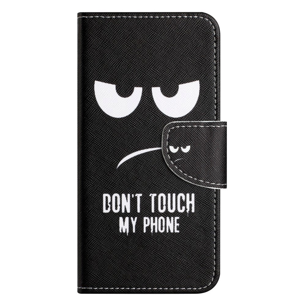 Samsung Galaxy A24 Læder Mobil Cover m. Pung & Ståfunktion - "Don't Touch my Phone"
