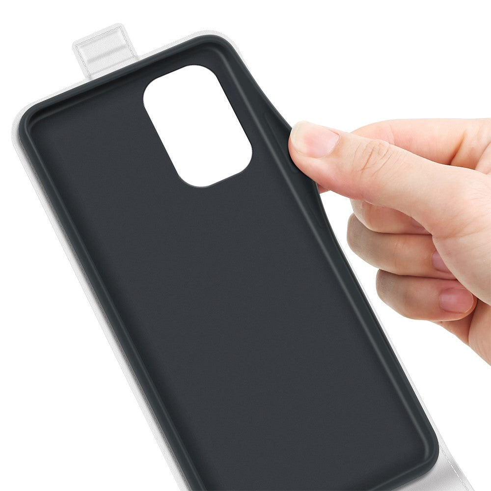 Nokia X30 Vertikalt Mobil Læder Cover m. Kortholder - Hvid