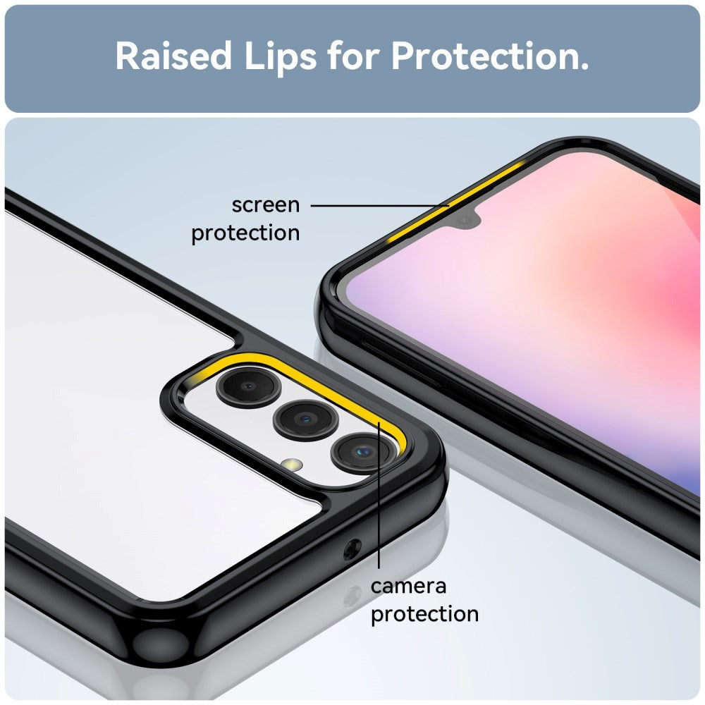 Samsung Galaxy A24 Mobil Cover Acrylic Combo - Gennemsigtig / Sort