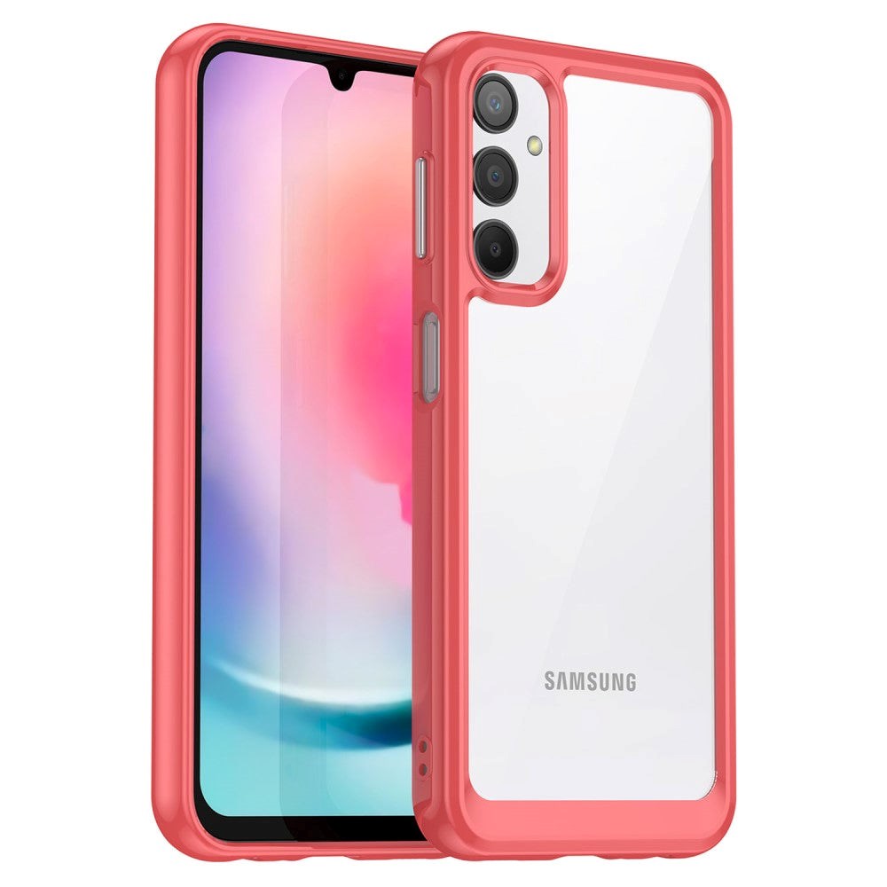 Samsung Galaxy A24 Mobil Cover Acrylic Combo - Gennemsigtig / Rød